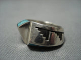 Important Lonn Parker Vintage Native American Jewelry Navajo Turquoise Sterling Silver Ring-Nativo Arts