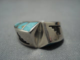 Important Lonn Parker Vintage Native American Jewelry Navajo Turquoise Sterling Silver Ring-Nativo Arts
