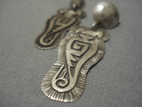 Important!! Lonn Parker Vintage Native American Navajo Sterling Silver Kachina Earrings Old-Nativo Arts