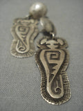 Important!! Lonn Parker Vintage Native American Navajo Sterling Silver Kachina Earrings Old-Nativo Arts