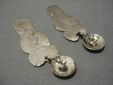 Important!! Lonn Parker Vintage Native American Navajo Sterling Silver Kachina Earrings Old-Nativo Arts