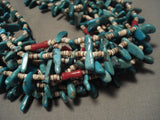 Important Modernistic Navajo Native American Jewelry jewelry Rye Whitegoat Blue Turquoise Necklace-Nativo Arts