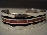 IMPORTANT MODERNISTIC ZUNI ""CORAL WAVE"" SILVER BRACELET-Nativo Arts