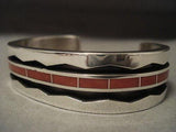 IMPORTANT MODERNISTIC ZUNI ""CORAL WAVE"" SILVER BRACELET-Nativo Arts