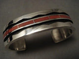 IMPORTANT MODERNISTIC ZUNI ""CORAL WAVE"" SILVER BRACELET-Nativo Arts