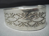 Important Native American Jewelry Taos Vitage 'Stampwork Expert' Sterling Silver Bracelet-Nativo Arts