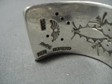Important Native American Jewelry Taos Vitage 'Stampwork Expert' Sterling Silver Bracelet-Nativo Arts