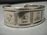 Important Native American Laguna Sterling Silver Vintage Petroglyphs Bracelet-Nativo Arts
