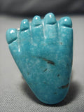 Important Native American Navajo Aaron Toadlena Pete Dinah Turquoise Heand Sterling Silver Ring-Nativo Arts