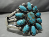 Important Native American Navajo Jeanette Dale #8 Turquoise Sterling Silver Bracelet-Nativo Arts