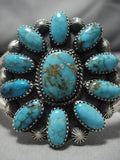 Important Native American Navajo Jeanette Dale #8 Turquoise Sterling Silver Bracelet-Nativo Arts
