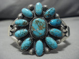 Important Native American Navajo Jeanette Dale #8 Turquoise Sterling Silver Bracelet-Nativo Arts