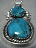 Important Native American Navajo Jeanette Dale Turquoise Sterling Silver Native Necklace-Nativo Arts