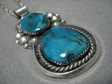Important Native American Navajo Jeanette Dale Turquoise Sterling Silver Native Necklace-Nativo Arts