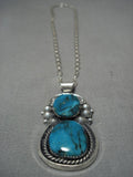 Important Native American Navajo Jeanette Dale Turquoise Sterling Silver Native Necklace-Nativo Arts