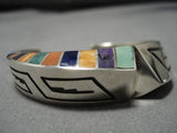Important Native American Navajo Lonn Parker Turquoise Lapis Sterling Silver Bracelet-Nativo Arts