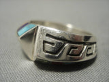 Important Native American Navajo Turquoise Inlay Sterling Silver Lonn Parker Ring-Nativo Arts