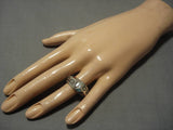 Important Native American Navajo Turquoise Inlay Sterling Silver Lonn Parker Ring-Nativo Arts