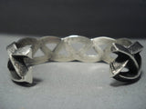 Important Navajo Aaron Anderson Sterling Native American Jewelry Silver Bracelet-Nativo Arts