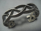 Important Navajo Aaron Anderson Sterling Native American Jewelry Silver Bracelet-Nativo Arts