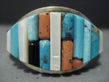 Important Navajo Charles Loloma Style Turquoise Sterling Native American Jewelry Silver Bracelet-Nativo Arts