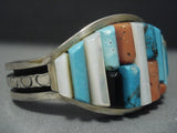 Important Navajo Charles Loloma Style Turquoise Sterling Native American Jewelry Silver Bracelet-Nativo Arts