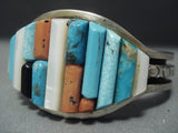 Important Navajo Charles Loloma Style Turquoise Sterling Native American Jewelry Silver Bracelet-Nativo Arts