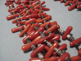 Important Navajo Native American Jewelry Coral Heishi Necklace-Nativo Arts