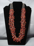 Important Navajo Native American Jewelry Coral Heishi Necklace-Nativo Arts