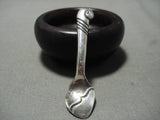Important Navajo Native American Jewelry jewelry Vintage Kenneth Begay Salt Spoon And Ironwood Salt Dish-Nativo Arts