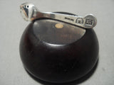 Important Navajo Native American Jewelry jewelry Vintage Kenneth Begay Salt Spoon And Ironwood Salt Dish-Nativo Arts