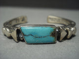 Important Navajo Orville Tsinnie Green Turquoise Sterling Native American Jewelry Silver Bracelet-Nativo Arts