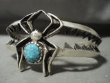 Important Navajo Philander Begay Lone Mntn Turquoise Native American Jewelry Silver Spider Bracelet-Nativo Arts