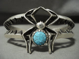 Important Navajo Philander Begay Lone Mntn Turquoise Native American Jewelry Silver Spider Bracelet-Nativo Arts