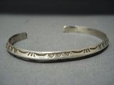 Important Navajo Ray Adakai Sterling Native American Jewelry Silver Bracelet-Nativo Arts