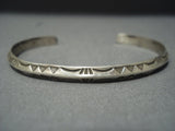 Important Navajo Ray Adakai Sterling Native American Jewelry Silver Bracelet-Nativo Arts