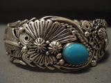 Important Navajo Sterling Native American Jewelry Silver Garden Ben Begaye Turquoise Bracelet-Nativo Arts