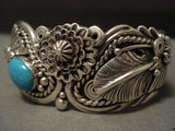 Important Navajo Sterling Native American Jewelry Silver Garden Ben Begaye Turquoise Bracelet-Nativo Arts