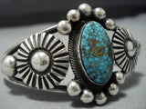 Important Navajo Turquoise Sterling Silver Button Bracelet Native American Jewelry Cuff-Nativo Arts