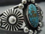 Important Navajo Turquoise Sterling Silver Button Bracelet Native American Jewelry Cuff-Nativo Arts