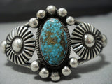 Important Navajo Turquoise Sterling Silver Button Bracelet Native American Jewelry Cuff-Nativo Arts