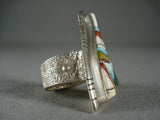 Important Navajo Turquoise Turquoise Coral Native American Jewelry Silver Ring-Nativo Arts