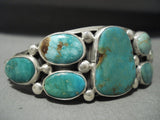 Important Navajo Verdy Jake Natural Royston Turquoise Native American Jewelry Silver Bracelet-Nativo Arts