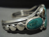 Important Navajo Verdy Jake Natural Royston Turquoise Native American Jewelry Silver Bracelet-Nativo Arts