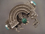 Important Navajo Yeibichai Turquoise Native American Jewelry Silver Bracelet-Nativo Arts