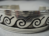 Important Nick Vintage Native American Jewelry Navajo Wind In Cloud Sterling Silver Bracelet Old-Nativo Arts