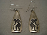 Important Old Hopi Native American Jewelry Silver Earrings-Nativo Arts