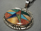 Important Orvil Jack Turquoise Vintage Native American Navajo Sterling Silver Necklace Old-Nativo Arts