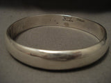 Important Orville Tsinnie Solid Sterling Native American Jewelry Silver Navajo Bangle Bracelet-Nativo Arts