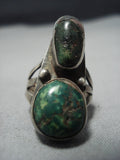 Important Rare Turquoise Vintage Native American Jewelry Navajo Damale Sterling Silver Ring-Nativo Arts